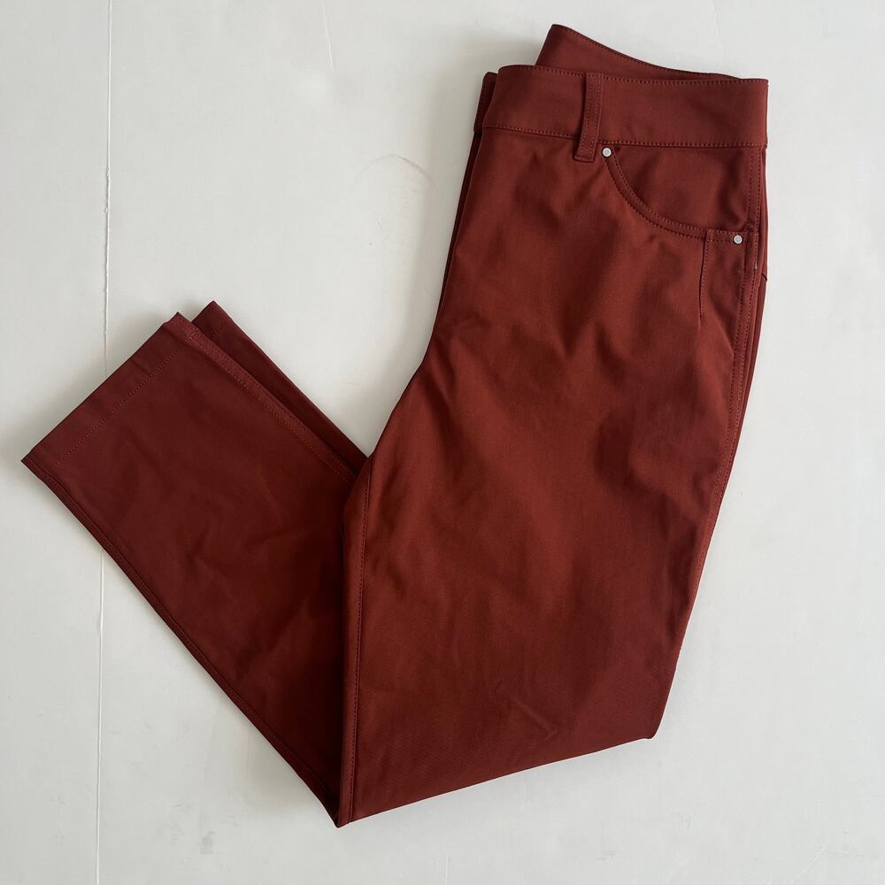 lululemon City Sleek 5 Pocket High Rise 7/8 Pants Rust Size 8